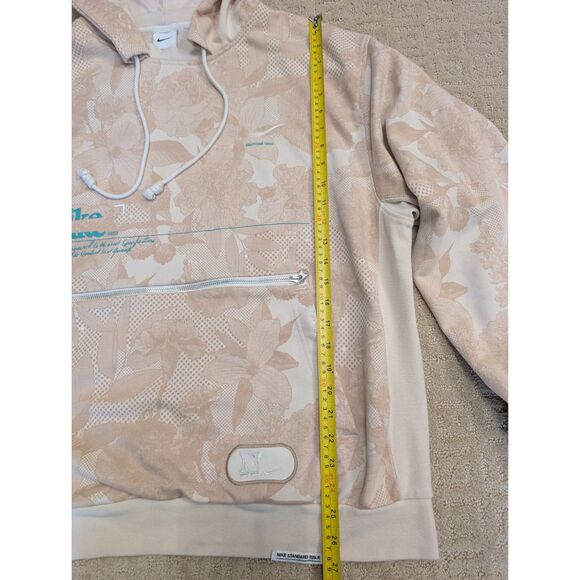 Nike Halftone Grid Hoodie Sweatshirt Mens XL Tan Turquoise Hoodie Zipper Pocket - Picture 7 of 14